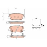 Placute frana Fiat 500x (334 ); Hyundai Genesis Coupe; Jeep Comp, Renegade Suv (Bu, Renegade Van (Bu, punte fata, cu indicator uzura acustic, TRW