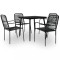 Gossi set mobilier de gradina, 5 piese, negru, franghie bumbac &amp; otel