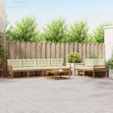 vidaXL Set de canapele de exterior cu pernă 7 pcs Natural și Crem 3367228