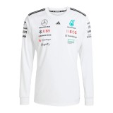 Mercedes AMG Petronas tricou de bărbați cu m&acirc;necă lungă white official Teamline Replica F1 Team 2025 - M