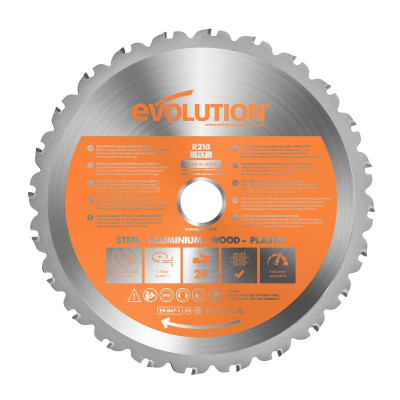 Disc pentru fierastrau circular, taiere multifunctionala Evolution RAGEBLADE210MULTI-1083, O210 x 25.4 mm, 24 dinti foto