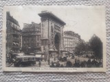 ✅ CARTE POȘTALĂ UNICATĂ INTERBELICĂ CIRCULATĂ FRANCEZĂ PARIS POARTA SAINT-DENIS LA PORTE SAINT DENIS 1928