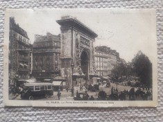 ✅ CARTE POȘTALĂ UNICATĂ INTERBELICĂ CIRCULATĂ FRANCEZĂ PARIS POARTA SAINT-DENIS LA PORTE SAINT DENIS 1928 * CELE MAI BUNE CĂRȚI POȘTALE