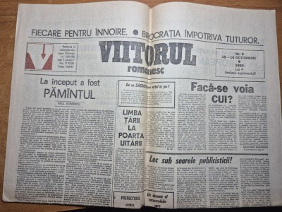 ziarul viitorul romanesc 10 -16 octombrie 1990 foto