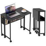 HOMCOM Birou Pliant 80cm Depozitare Negru | Aosom Romania