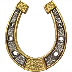 Potcoava norocoasa, amuleta feng shui pentru abundenta, metal auriu