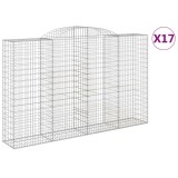 Cumpara ieftin Cosuri gabion arcuite 17 buc, 300x50x180/200 cm fier galvanizat