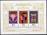 Germania Federala, 1977, arta, Art Nouveau, bloc, MNH