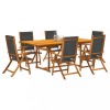 Gossi set mobilier de gradina, 7 piese, lemn masiv acacia/textilena
