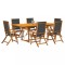 Gossi set mobilier de gradina, 7 piese, lemn masiv acacia/textilena