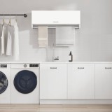 Șifonier vidaXL Alb 100x32.5x35 cm PAL Dulap Haine Dormitor Garderoba Depozitare Umerase