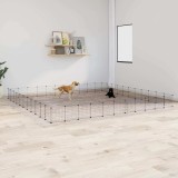VidaXL Cușcă animale de companie cu ușă 44 panouri negru 35x35 cm oțel