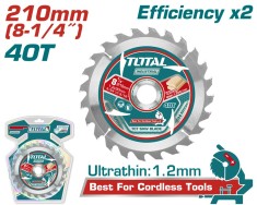 TOTAL - PANZA FIERASTRAU TCT PENTRU LEMN - 210MM PowerTool TopQuality