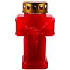 Lumanare Decorativa Cruce Rosie, 11x6.5x19.5 cm, 70 ore ardere, neparfumata