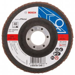 Disc de slefuire evantai BOSCH X551 pentru metal ,D 115 mm; G 40, versiunea dreapta foto