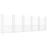 Cumpara ieftin Cos gabion in forma de U cu 6 stalpi, 620x20x200 cm, fier