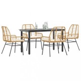 Gossi set mobilier de gradina cu perne 5 piese maro sticla polirattan