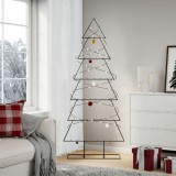 vidaXL Brad de Crăciun din metal pentru decor, negru, 180 cm 4018952