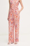 Marc Aurel pantaloni femei, culoarea portocaliu, lat, high waist, 1863-1000-24791
