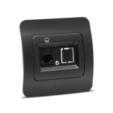 Priză date 1xRJ45 Cat6e negru mat Jazz - ELBI