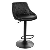 Scaun de bucatarie/bar, Artool, Kast, rotativ, piele ecologica, negru, 45.5x48.5x85-105 cm, Leobert