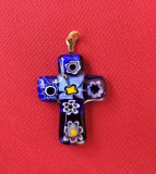 Cumpara ieftin PANDANTIV - CRUCIFIX DIN STICLA DE MURANO