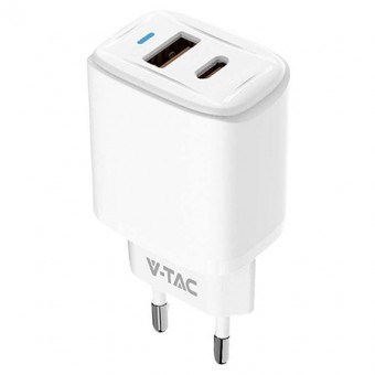 INCARCATOR RETEA QC 20W USB SI TIP C - ALB foto