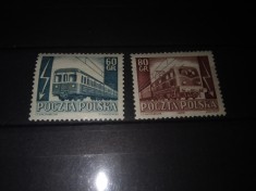 TIMBRE POLONIA 1954 TRENURI foto