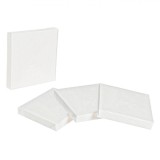 Set Canvas Alb, 4 Buc, 10x10 cm, Material Bumbac și Lemn, Oem