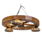 Lustra Rustica din lemn cu 3 castroane 40cm Zilan EXT 10760