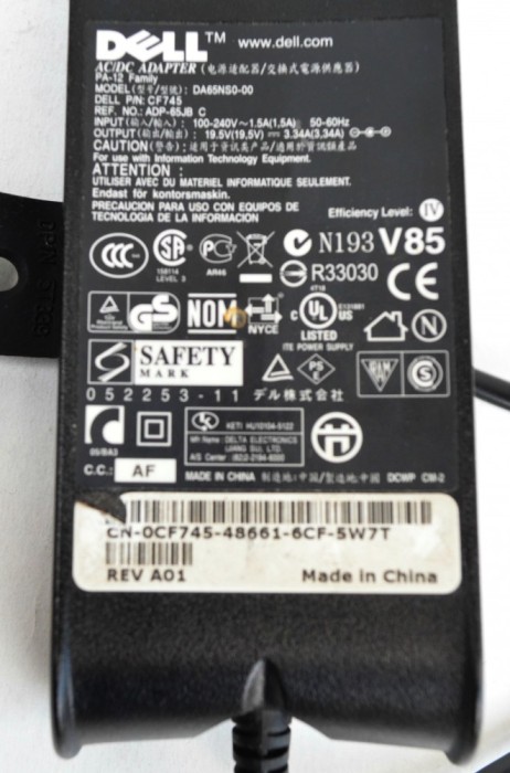 Incarcator laptop DELL- 3,32A / 19.5V / conector 7,4mm