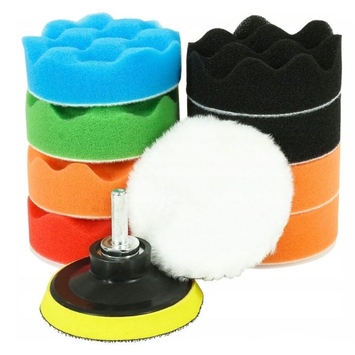 Set bureti polish, pentru lustruit, 10 piese, 80 mm, Verke