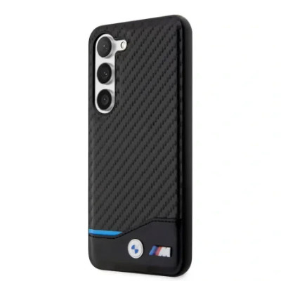 Husa Cover BMW Carbon Blue Line pentru Samsung Galaxy S23 Plus Black foto