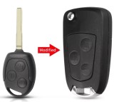 Carcasa cheie auto Techstar kit conversie briceag (flip) compatibila Ford Focus/Mondeo/Fiesta/Transit, 3 butoane, lamela HU101, neagra &ndash; fara electron