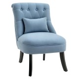 HOMCOM Fotoliu Tapițat cu Pernă și Picioare Antiderapante, Fotoliu din Material Textil, 52,5x69x77 cm, Albastru | Aosom Romania