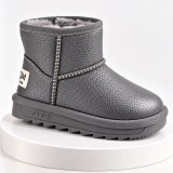 Cizme imblanite pentru fetita, Superbaby, Gri sidef, Model Simply Beautiful,
