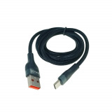 Cablu prevazut cu conectori USB tata si USB tip C, Jellico B16,3.1A, lungime 1m, Negru