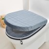 Set huse plus din 2 piese pentru colac WC si capac WC, cu fermoar si gaica, gri