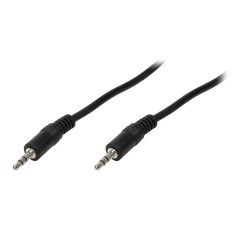 CABLU audio LOGILINK stereo (3.5 mm jack T/T), 1m, negru &quot;CA1049&quot; (timbru verde 0.08 lei)
