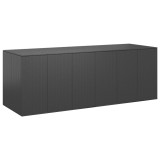 Lada gradina pentru perne, negru, 291x100,5x104 cm, ratan PE GartenMobel Dekor, vidaXL