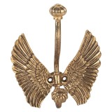 Cumpara ieftin Cuier perete Aripi Inger metal auriu 12x6x13 cm