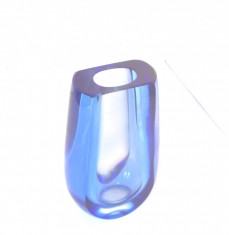 Murano: Vaza cristal fasetat suflata manual - anii 60 - design Luigi Mandruzzato foto