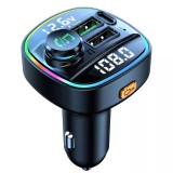 Modulator FM 12-24V Bluetooth 5.0 cu functie de incarcator auto 20W Super Charge PD20W si port USB C - C22