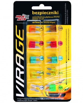 Moje Auto Virage Set 10 Buc Sigurante Fuzibile Mini 94-016 foto