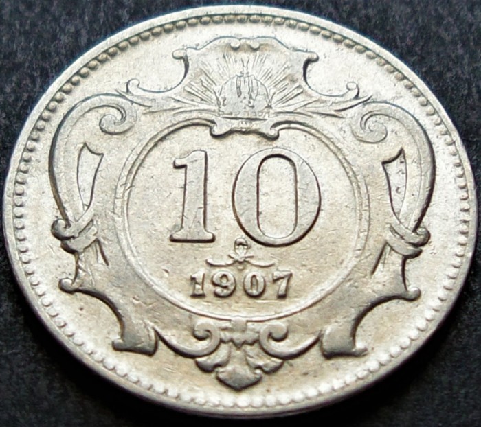 Moneda istorica 10 HELLER - AUSTRIA / Austro-Ungaria, anul 1907 *cod 1658 A