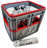 Organizator Baterii AAA (20 Baterii), Gri, Depozitare Eficienta, Portabil, Plastic Rezistent - Ideal Acasa/Birou/Atelier