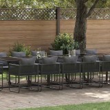 VidaXL Set de masă pentru grădină 17 pcs Negru Oțel