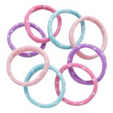 Elastice de par din frotte pentru copii, Set 8 buc, Multicolor cu stele, CMCLASS