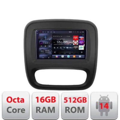 Navigatie Renault Trafic 2014-2017 Edotec Kit-rt09 8 core QLED 2K 16+512 360 Android Waze USB Navigatie Internet Youtube Radio v1 CarStore Technology foto