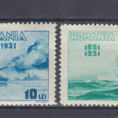 ROMANIA 1931 LP 90 SEMICENTENARUL MARINEI ROMANE SERIE SARNIERA